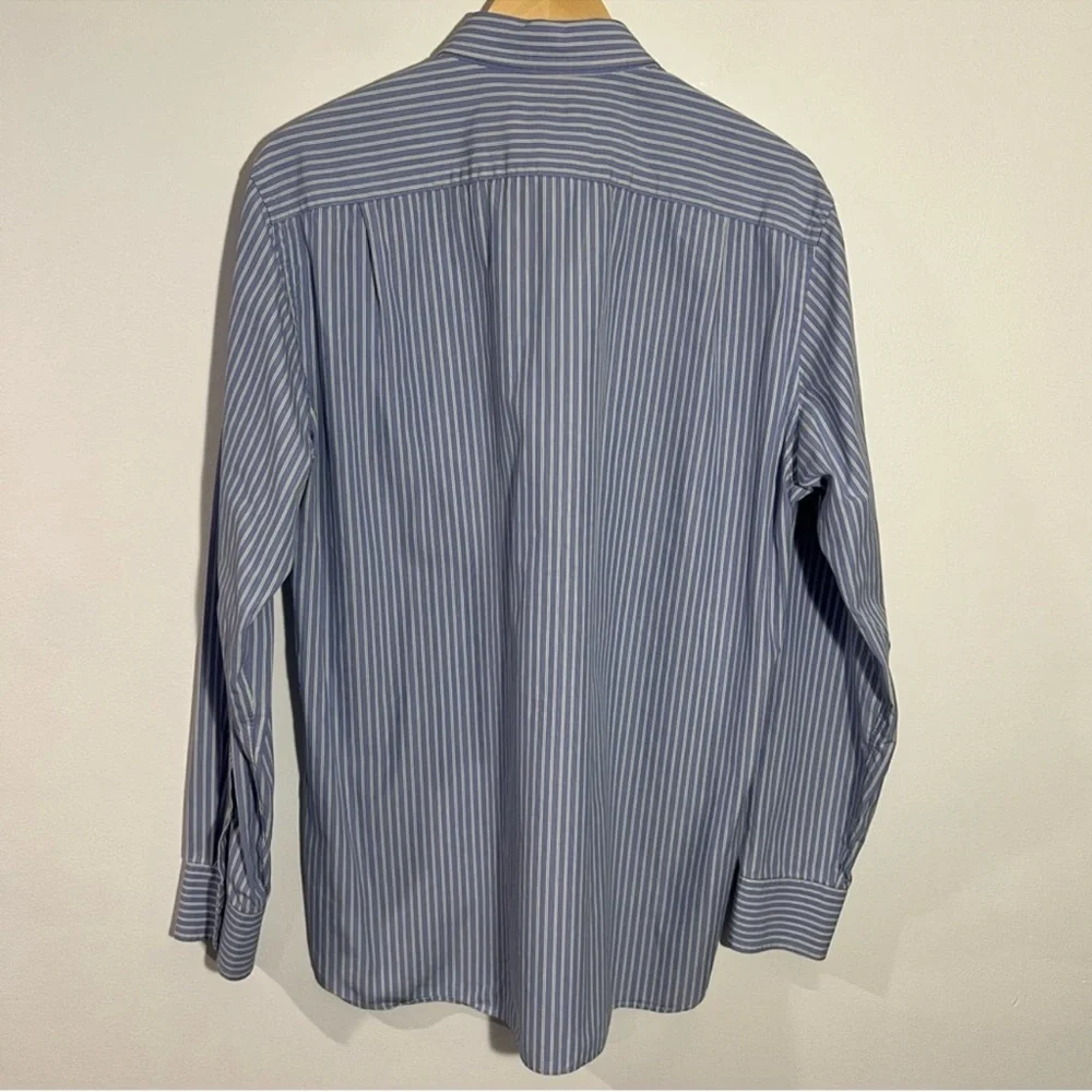 J.‎ Crew Striped Casual Blue Button Down Shirt Size Large